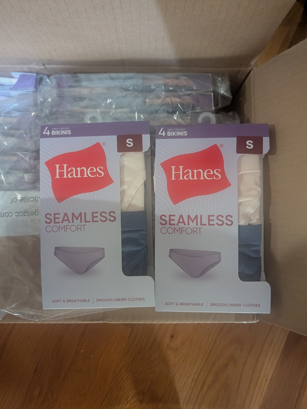 Lot Of 2 4pks Size Small Hanes Girls Seamless Tagless Bikini Panties Underwear